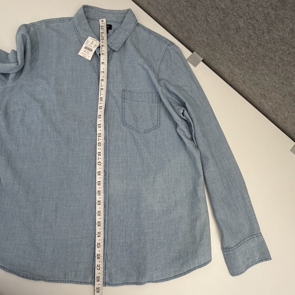 J.Crew Large Chambray Shirt XL Signature Fit Lovers Lane Wash Long Sleeve NWT - Picture 8 of 12